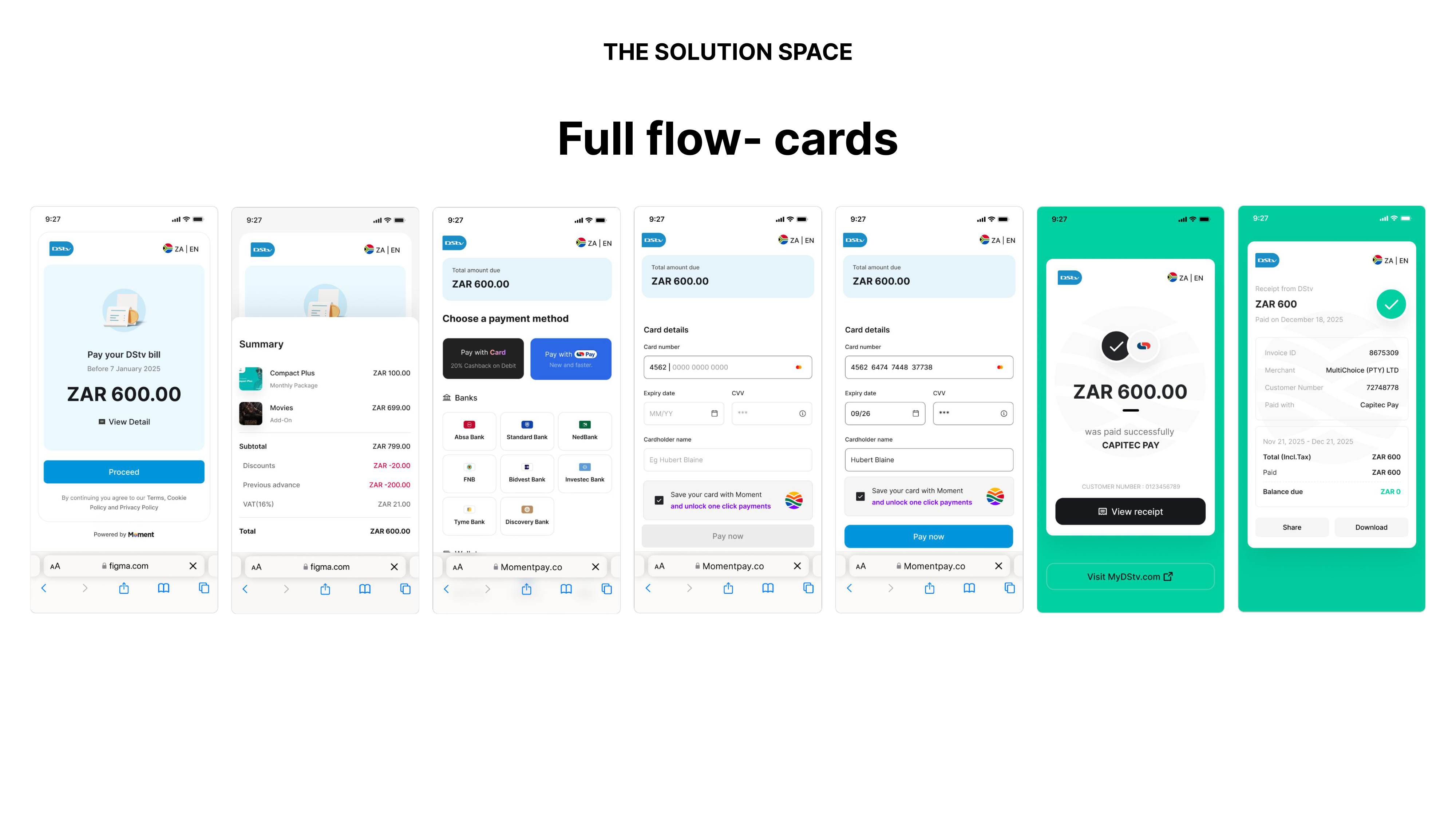 Full card payment flow end to end