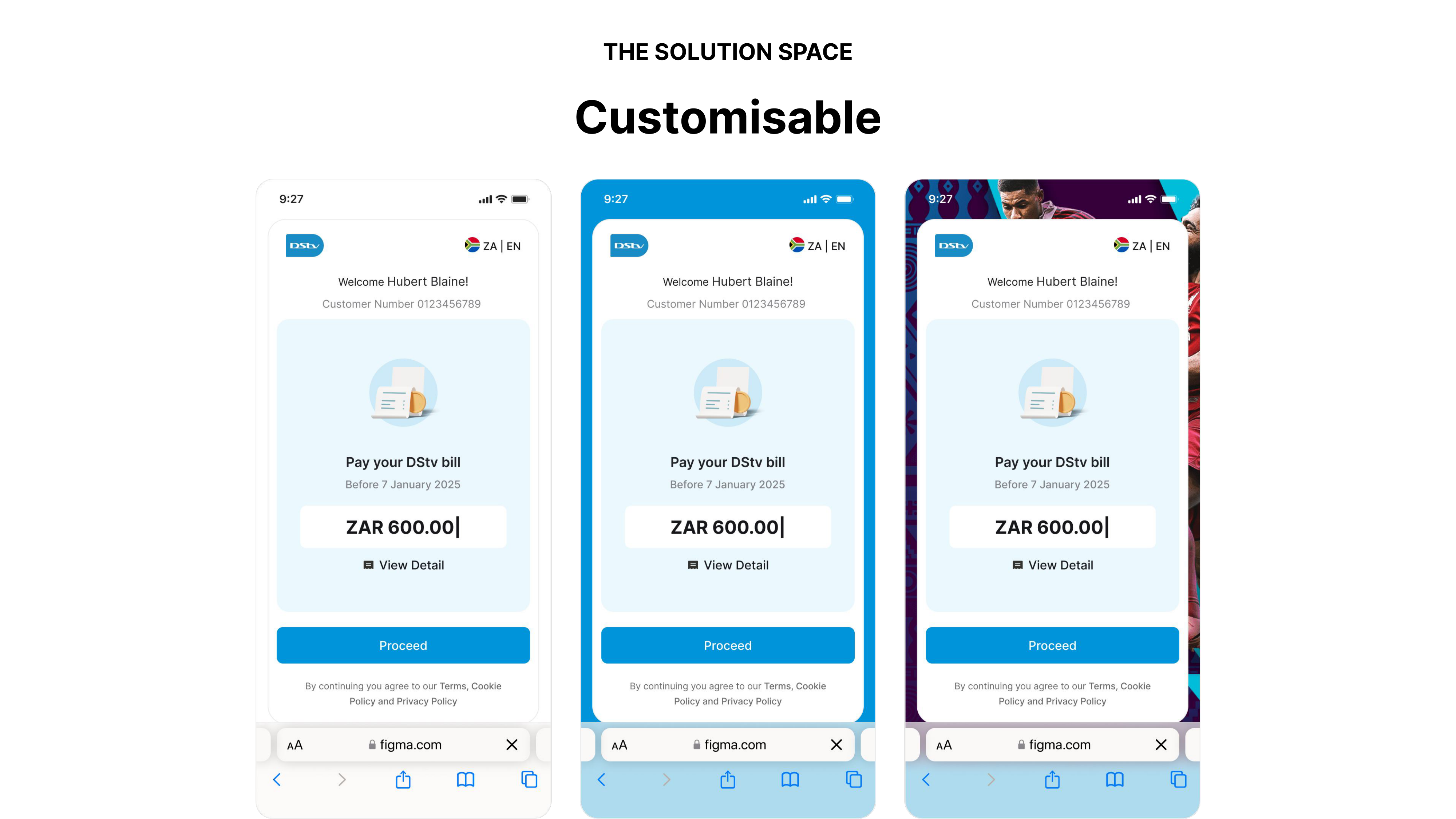 Same flow themed for different merchant brands