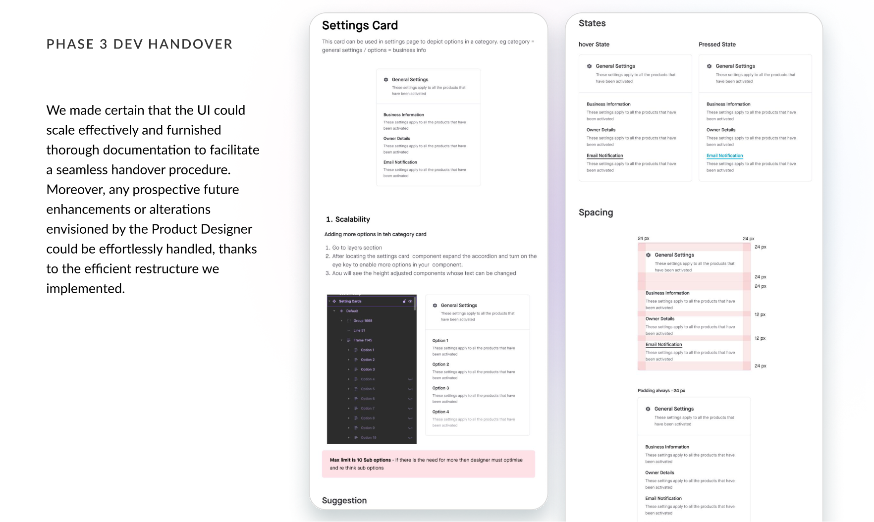 Developer handover documentation