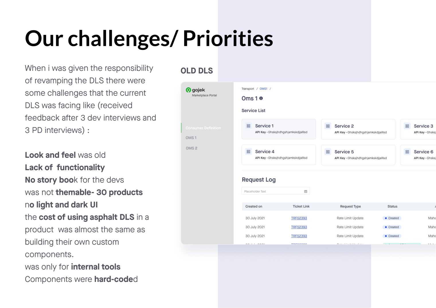 Challenges with the old DLS — look and feel, no storybook, not themeable
